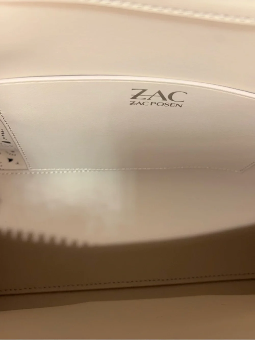 Zac Posen Cream Laser-Cut Floral Satchel with Charm